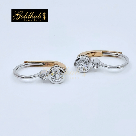 [Reserved] Diamond Earrings in White and Rose Gold
