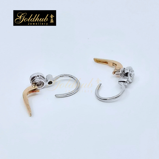 [Reserved] Diamond Earrings in White and Rose Gold