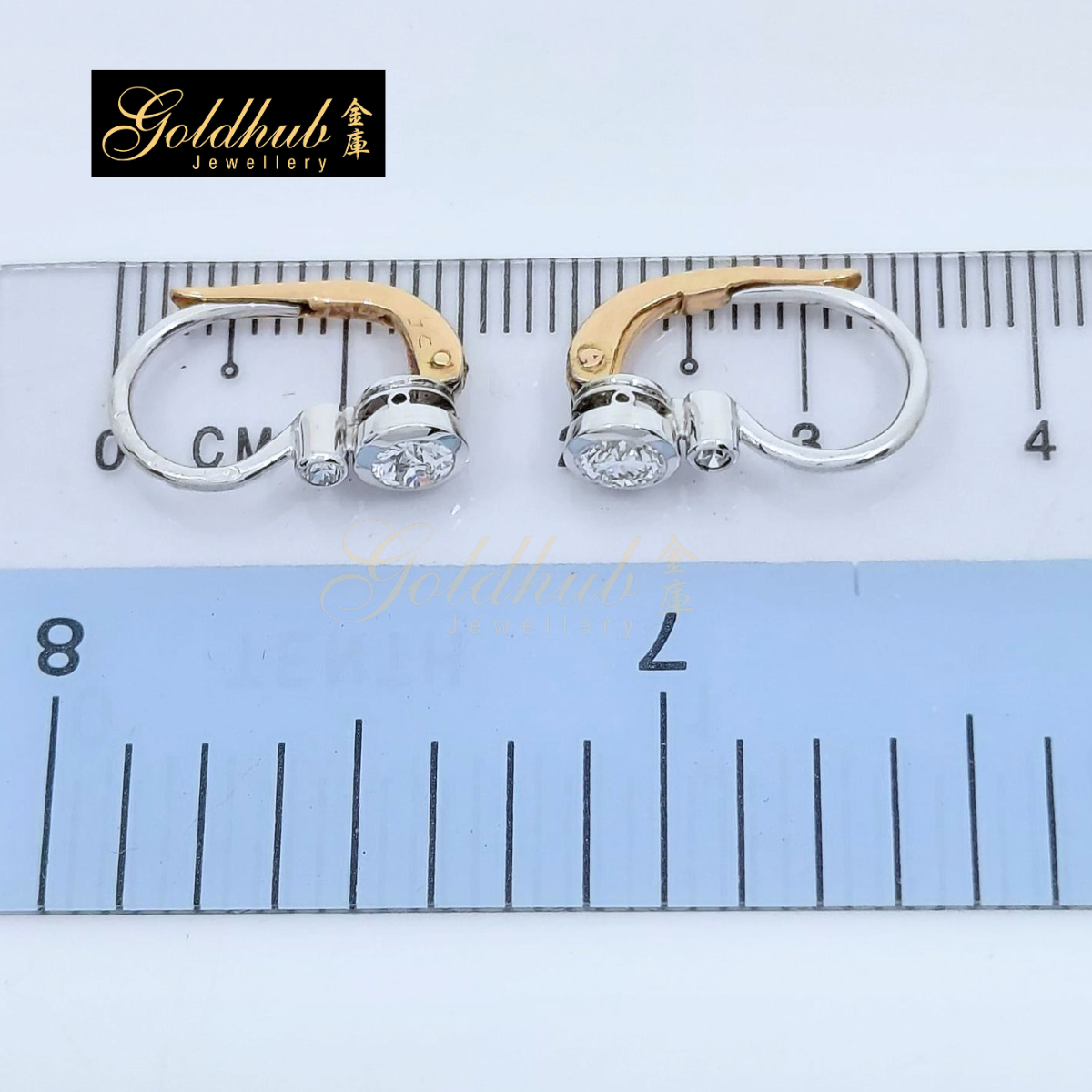 Diamond Earrings in White and Rose Gold