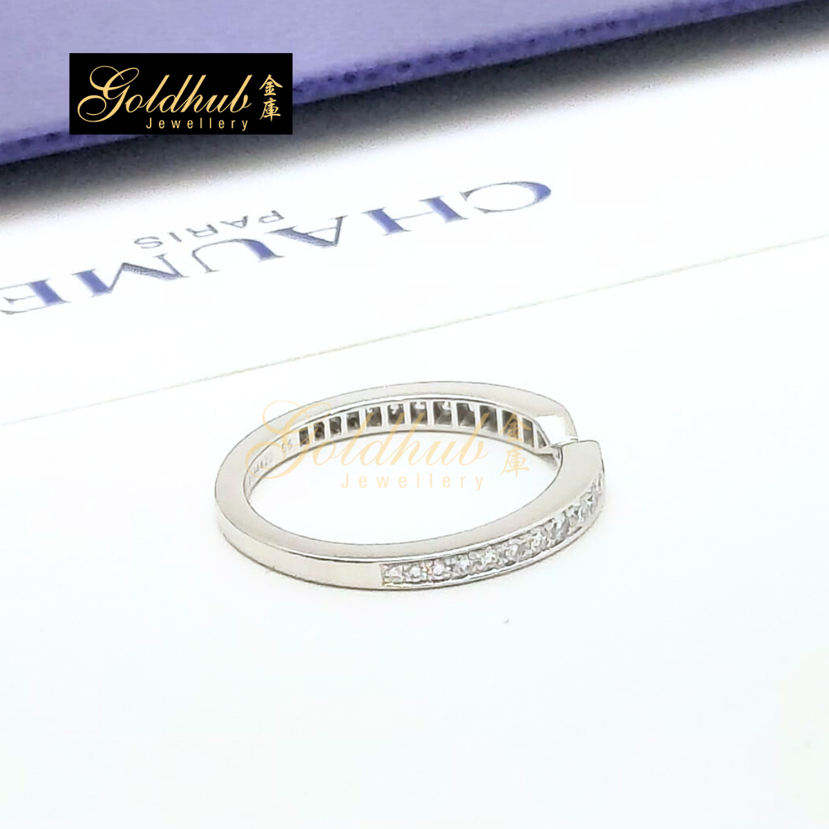 Triomphe de Chaumet Diamond Wedding Band in Platinum, Size 55