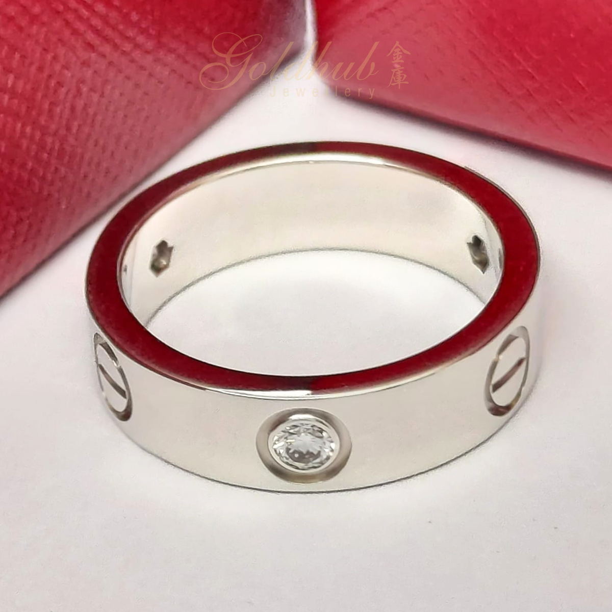 Cartier Love Ring 3 Diamonds in White Gold