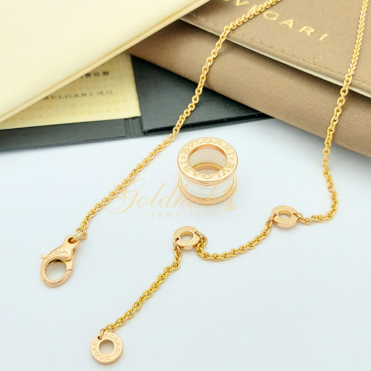 [Reserved] Bvlgari B.zero1 White Ceramic Necklace in Rose Gold