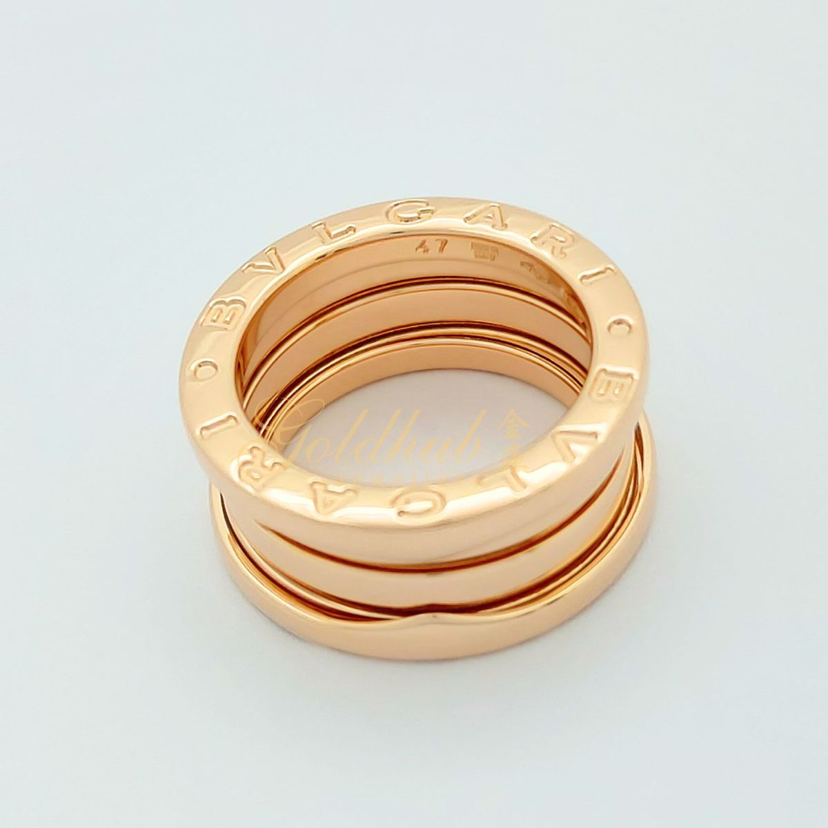 Bvlgari B.zero1 3 Band Ring in Rose Gold, Size 47