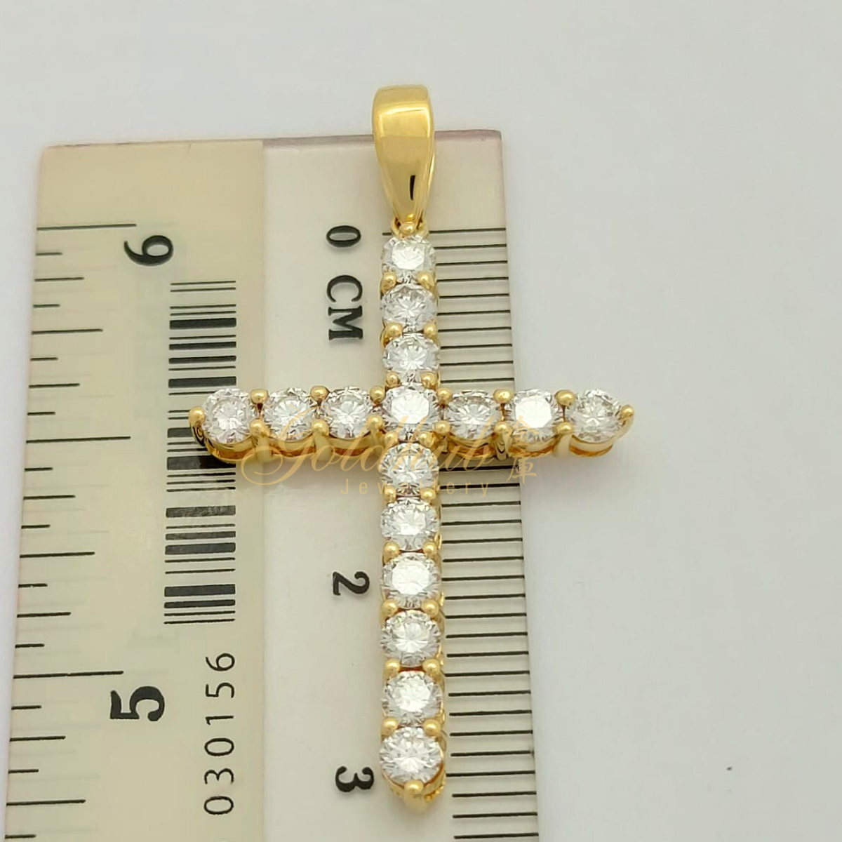 Diamond Cross Pendant in Yellow Gold