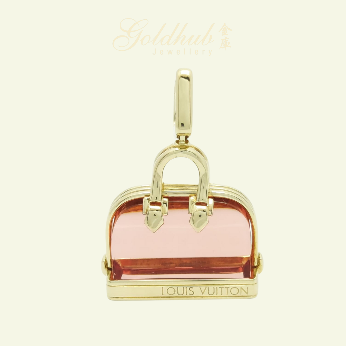 [FURTHER DISCOUNTED]18k Pre-loved Louis Vuitton (LV) Alma Charm with Pink Tourmaline in Yellow Gold