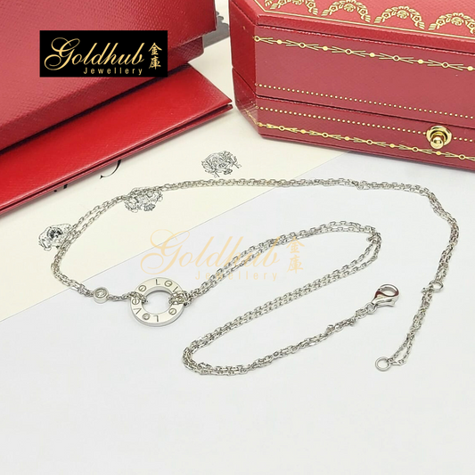 [Reserved] Cartier Love Necklace, 2 Diamonds in White Gold