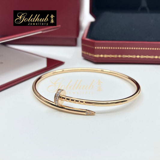 Cartier Juste Un Clou Bracelet, Small Model with Diamonds in Rose Gold, Size 16