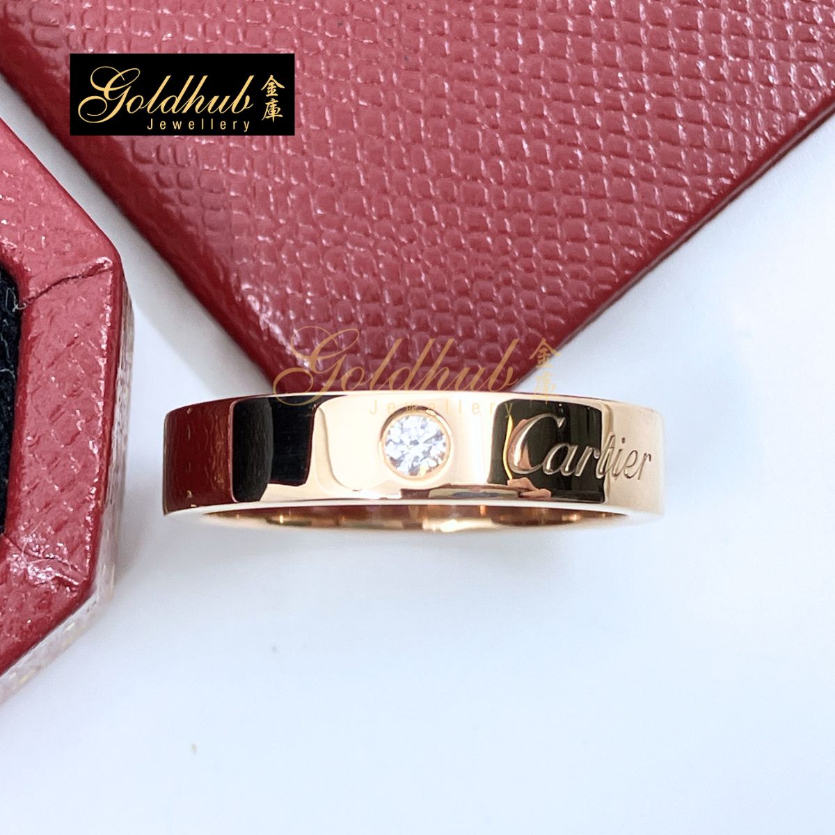 Cartier C de Cartier Wedding Ring, 4mm, 1 Diamond in Rose Gold Size 51