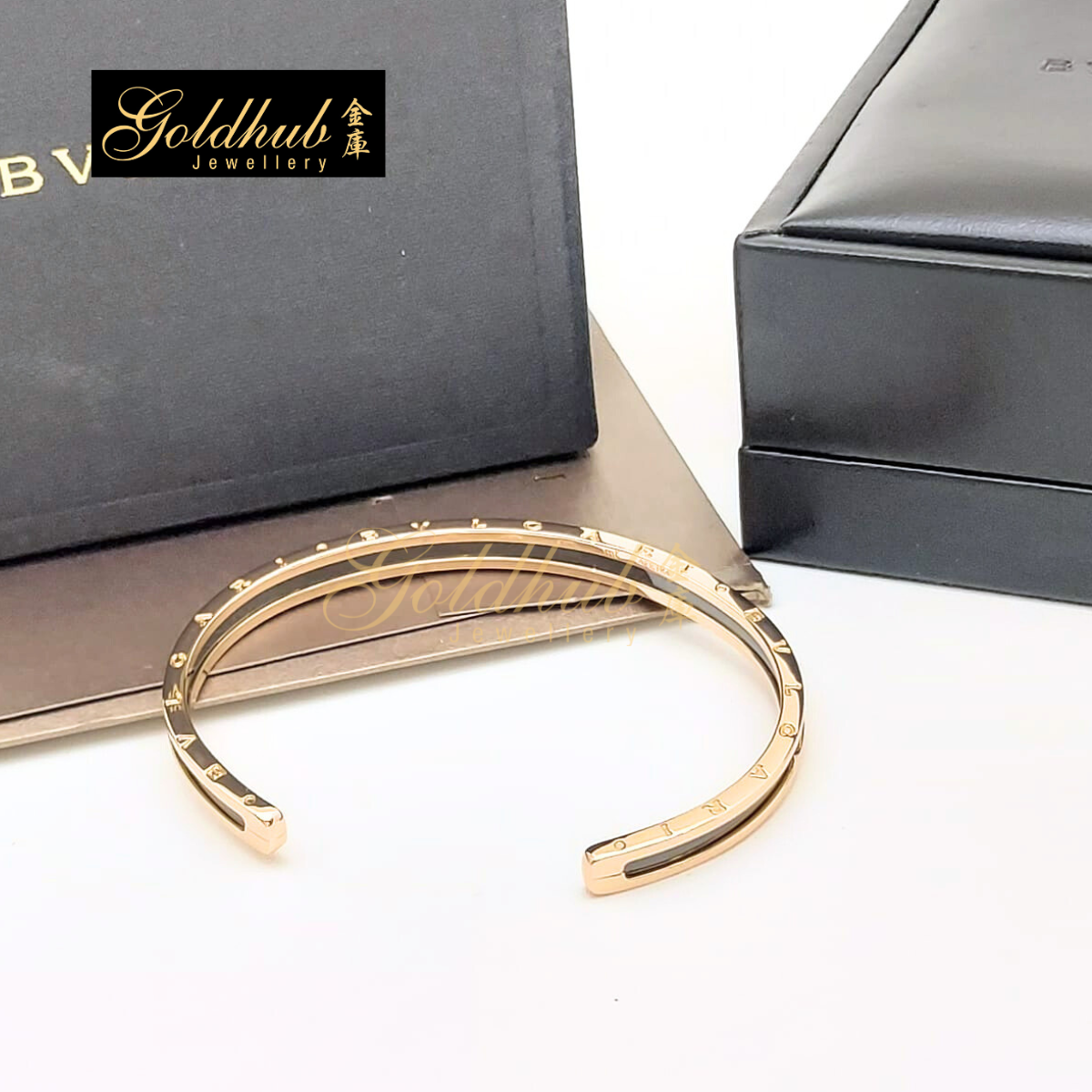 Bvlgari B.zero1 Cuff Bracelet in Rose Gold and Steel