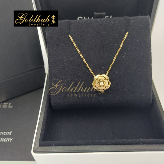 Chanel Extrait De Camelia Necklace, Diamond in Rose Gold