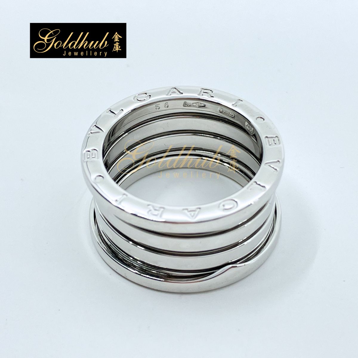 Bulgari B.zero1 4 Bands Ring in White Gold, Size 56