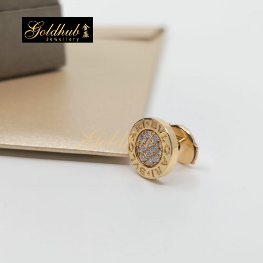 Bvlgari Bvlgari Single Earring with pave diamonds in Rose Gold