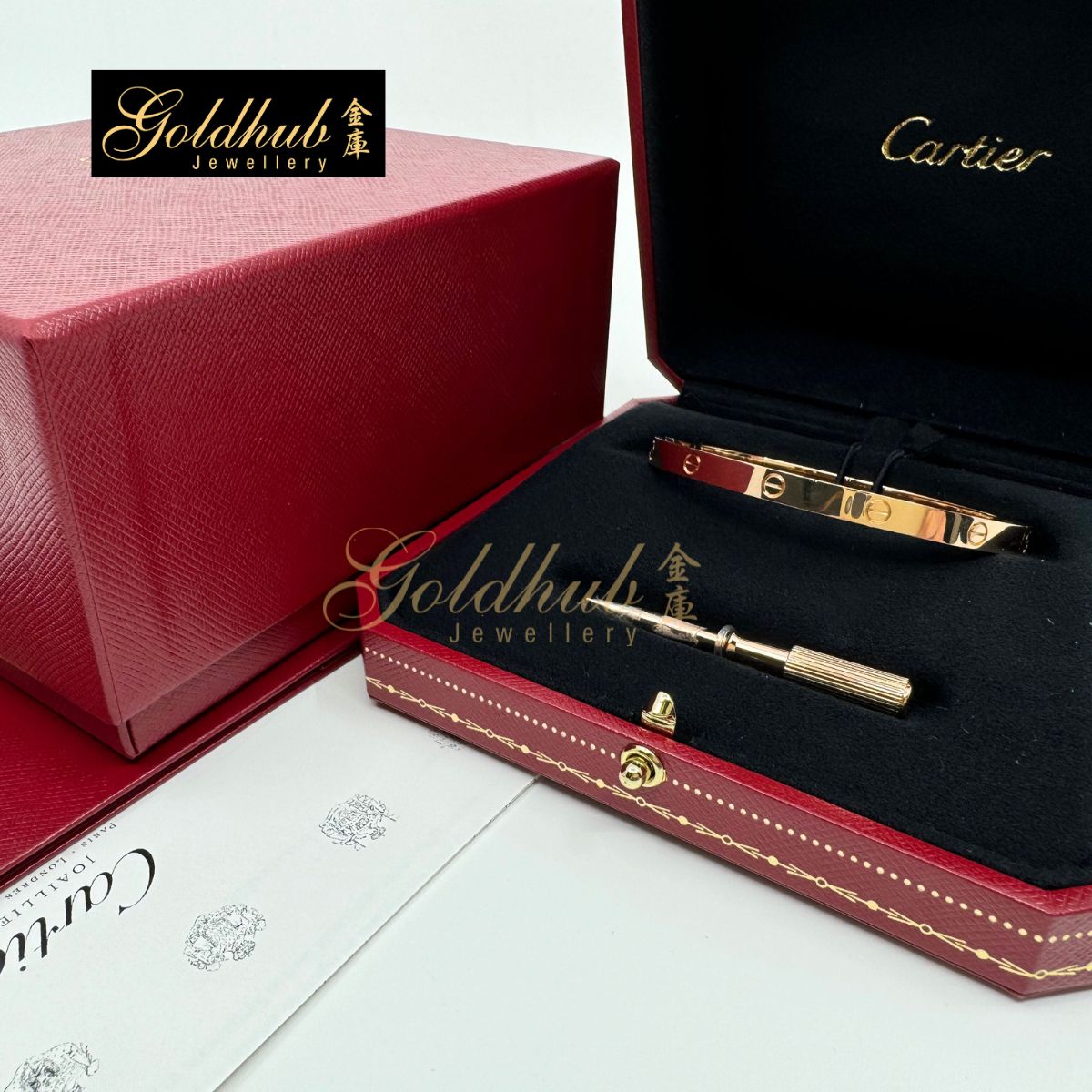 Cartier Love Bracelet, Medium Model in Rose Gold, Size 18
