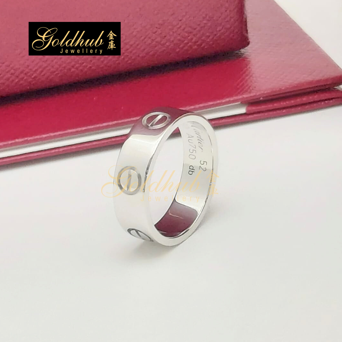 [Reserved] Cartier Love Ring, Classic Model in White Gold, Size 52