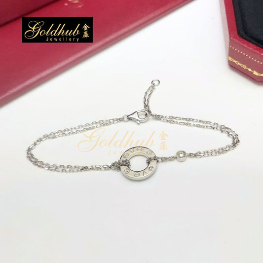 Cartier Love Bracelet, 2 diamonds in White Gold