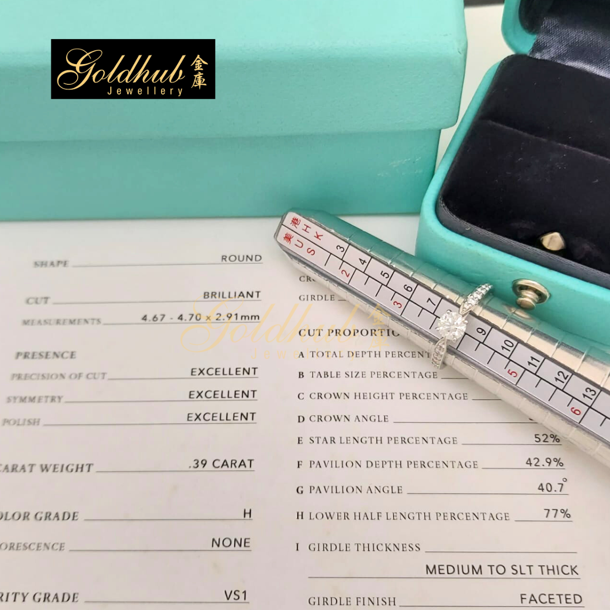 Tiffany True Engagement Ring 0.39ct with Semi Pave Diamonds in Platinum