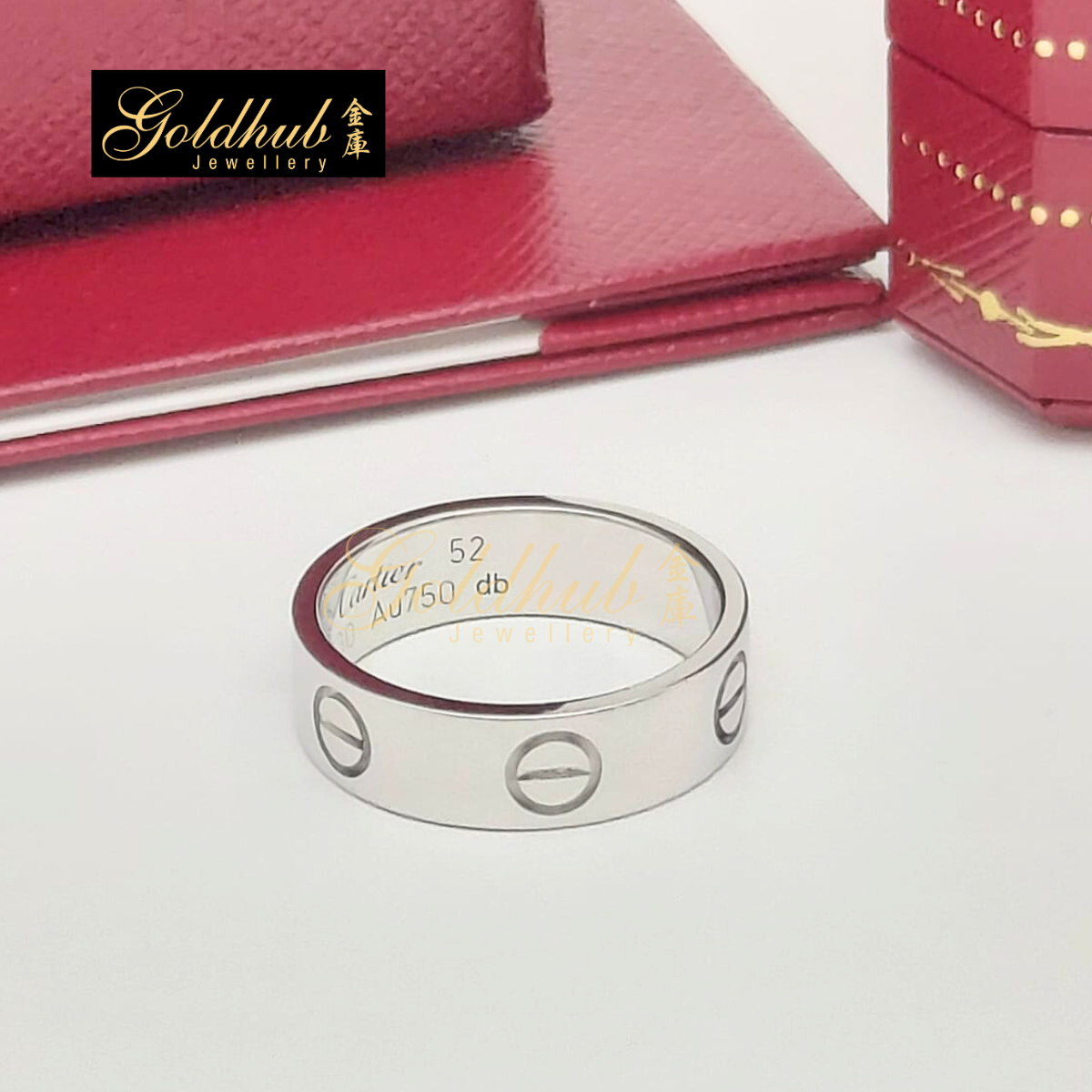 [Reserved] Cartier Love Ring, Classic Model in White Gold, Size 52