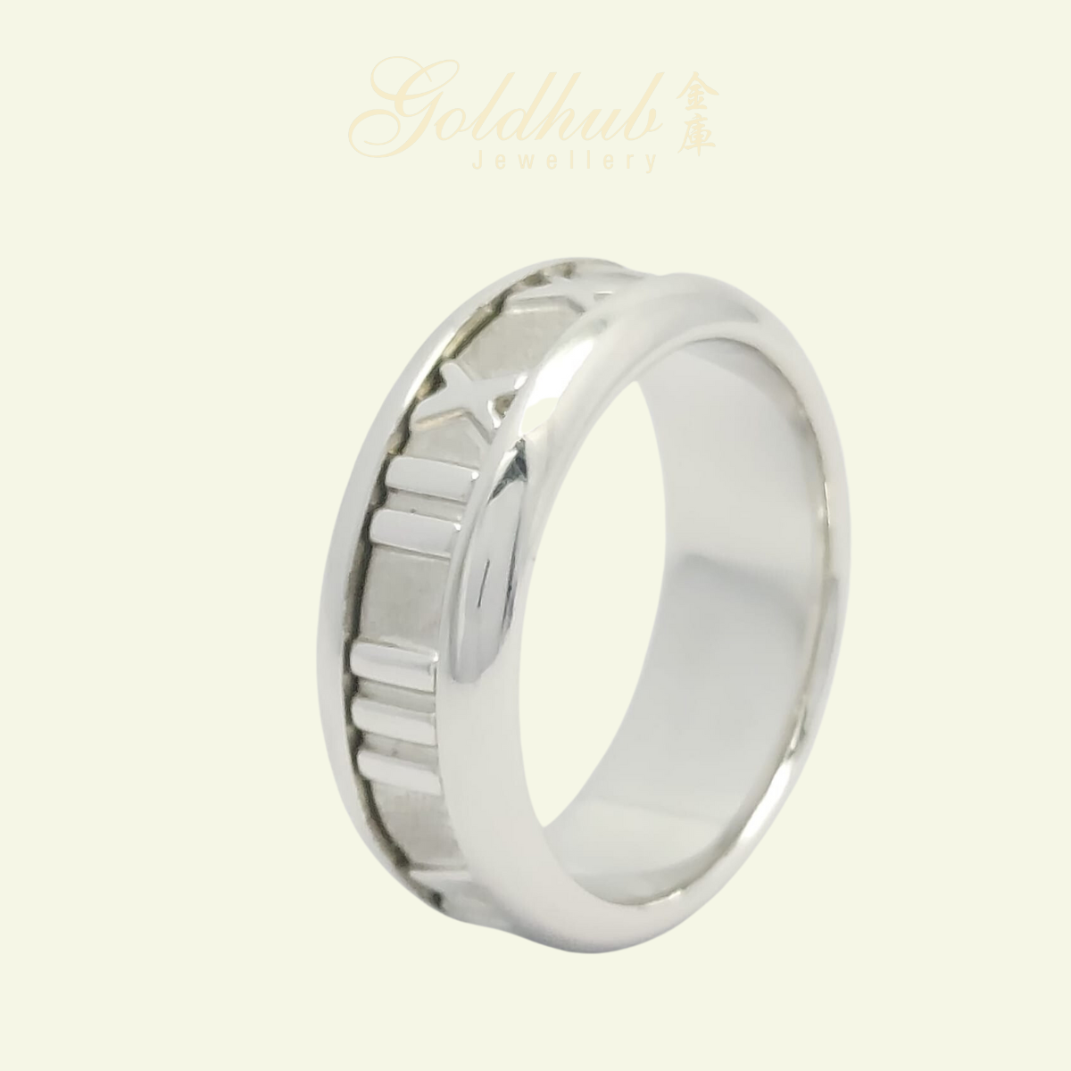18k Pre-loved Tiffany & Co. Atlas Ring In White Gold