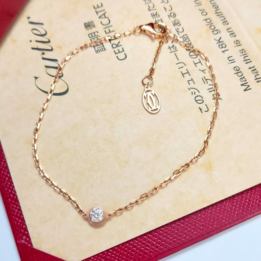 18k Pre-loved Cartier D'amour Diamond Bracelet in Rose Gold