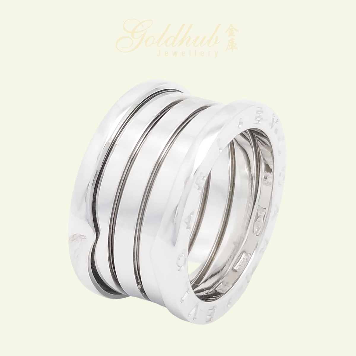 18k Pre-loved Bvlgari B.zero1 4 Band Ring in White Gold