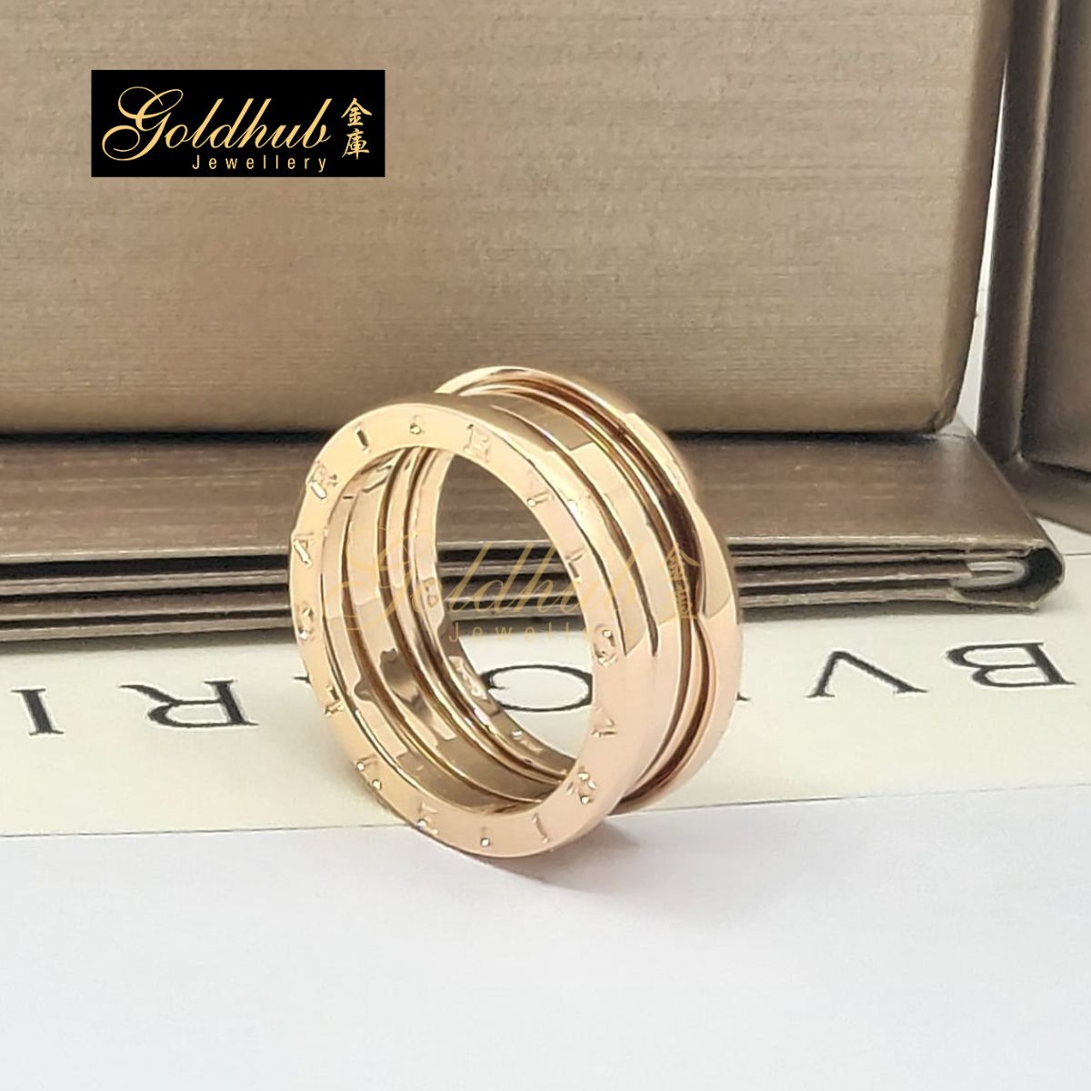 [Reserved] Bvlgari B.zero1 3 Band Ring in Rose Gold, Size 60