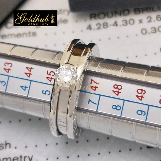 Bvlgari B.zero1 1 Band 0.30ct Diamond Ring in White Gold, Size 47