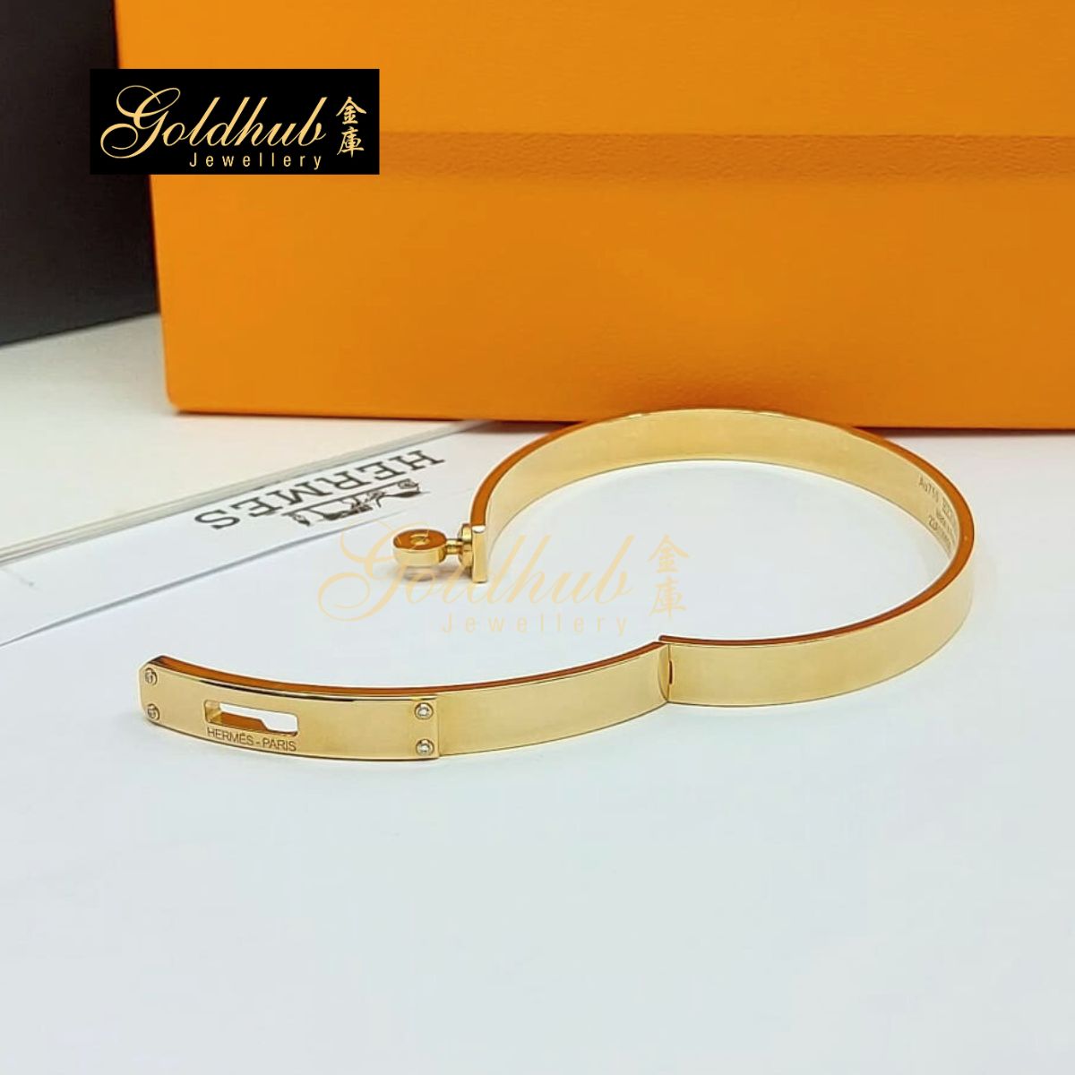 [Reserved] Hermes Kelly Bracelet, Small Model, 4 Diamonds in Rose Gold, Size SH