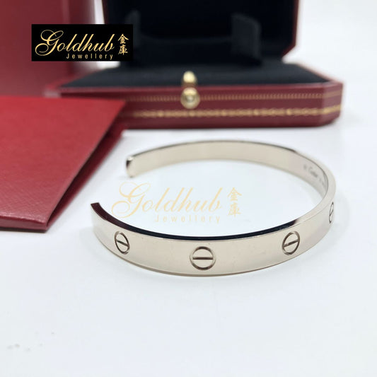 Cartier Love Cuff Bracelet, Open Model in White Gold, Size 20