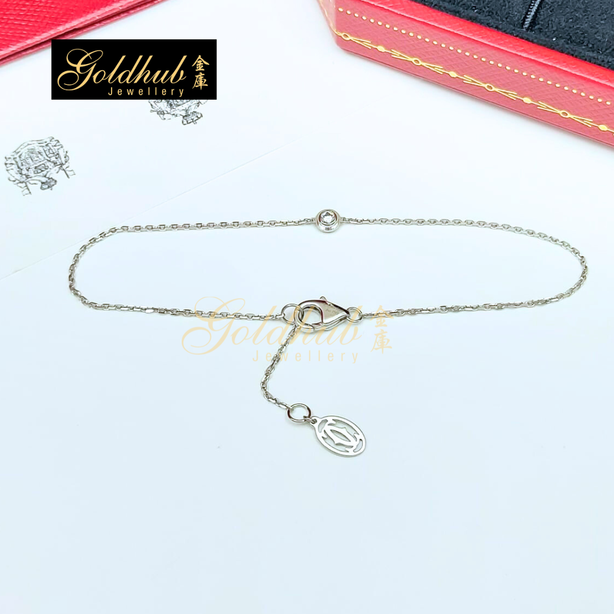 Cartier D'amour Bracelet, Diamond, Mini Model in White Gold