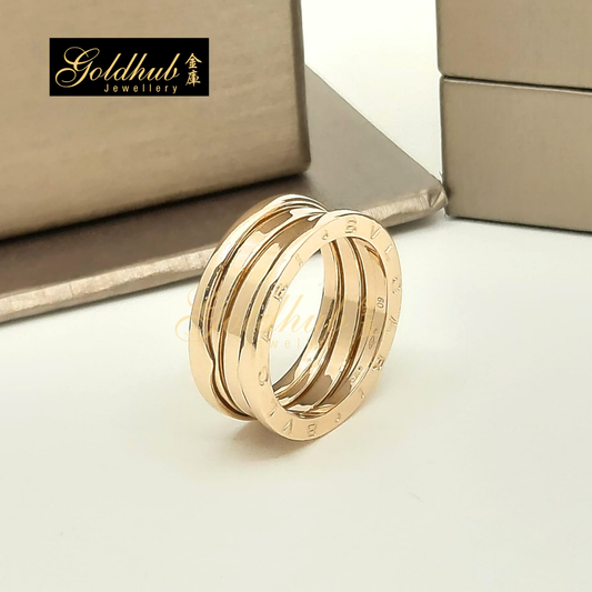 Bulgari B.zero1 3 Band Ring in Rose Gold, Size 60