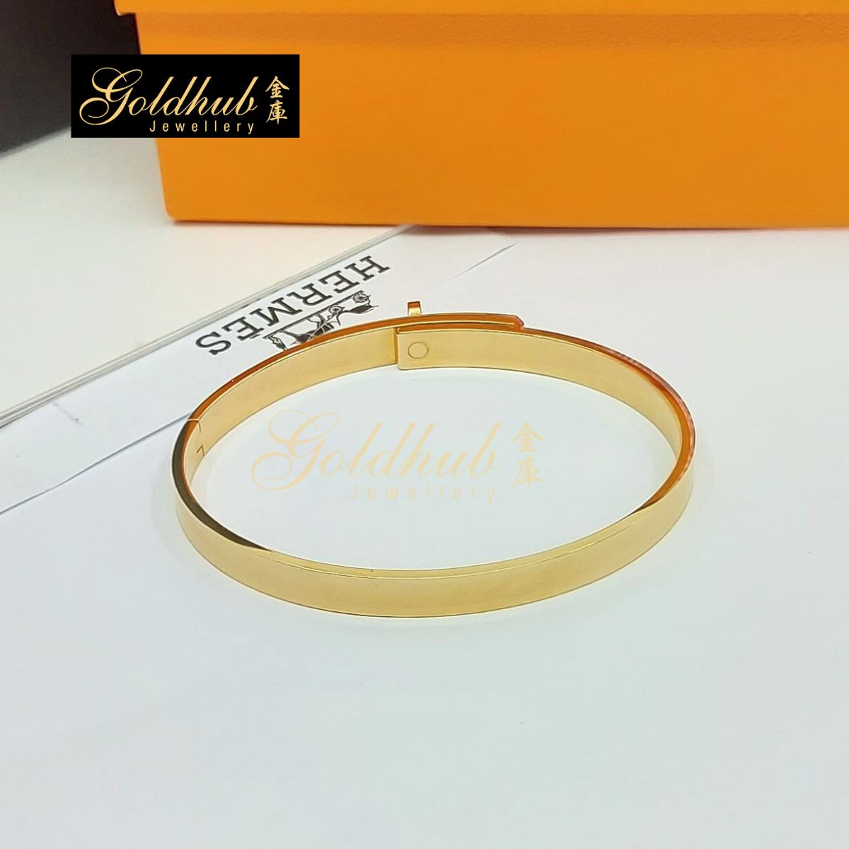[Reserved] Hermes Kelly Bracelet, Small Model, 4 Diamonds in Rose Gold, Size SH