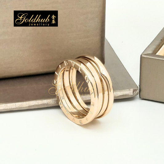 Bulgari B.zero1 3 Band Ring in Rose Gold, Size 60