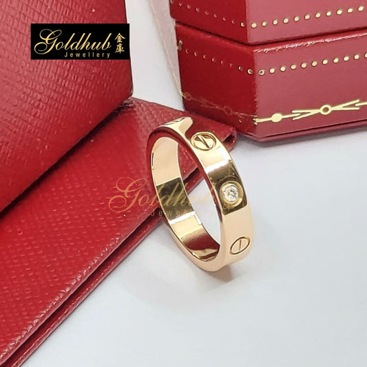 Cartier Love Ring, Small Model, 1 Diamond in Rose Gold, Size 49