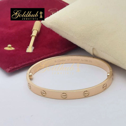 Cartier Love Bracelet, Classic Model in Rose Gold, Size 17