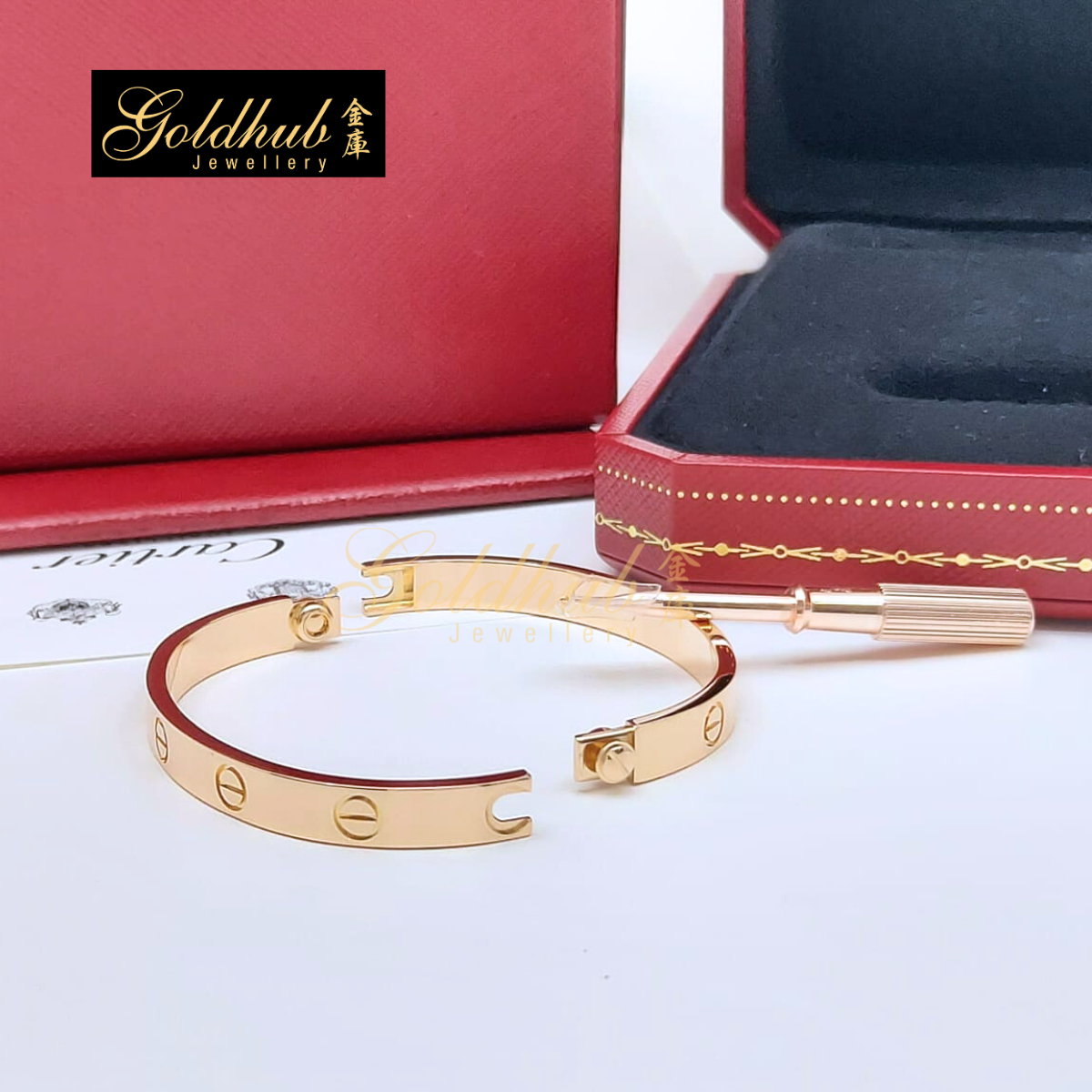 Cartier Love Bracelet, Classic Model in Rose Gold, Size 16