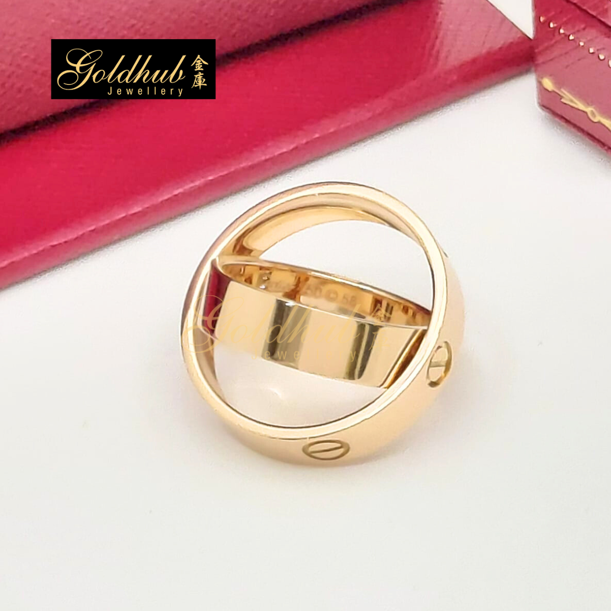 Cartier Love Double Ring in Rose Gold, Size 58