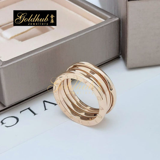 Bvlgari B.zero1 3 Band Ring in Rose Gold, Size 58