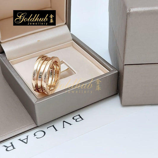 Bvlgari B.zero1 3 Band Ring in Rose Gold, Size 58