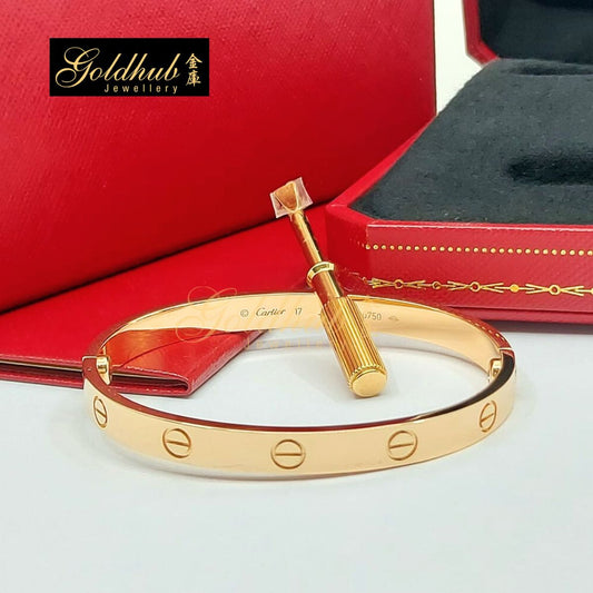 Cartier Love Bracelet, Classic Model in Rose Gold, Size 17