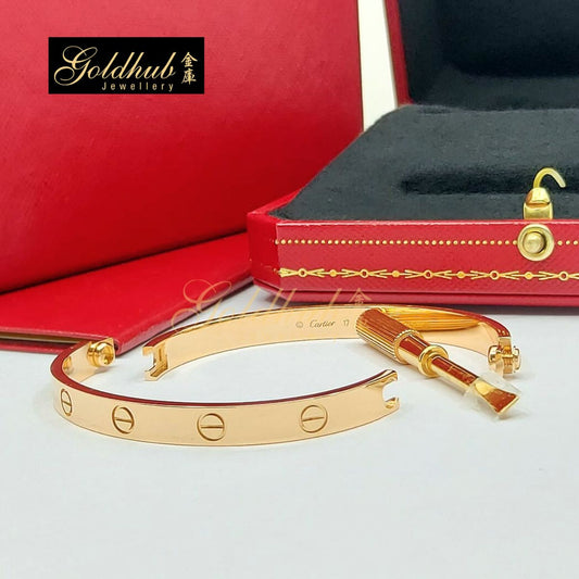 Cartier Love Bracelet, Classic Model in Rose Gold, Size 17