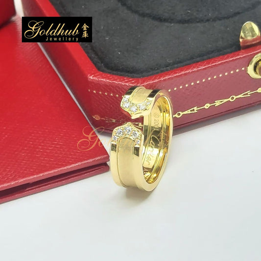 [Reserved] Cartier 2C Diamond Ring in Yellow Gold, Size 56