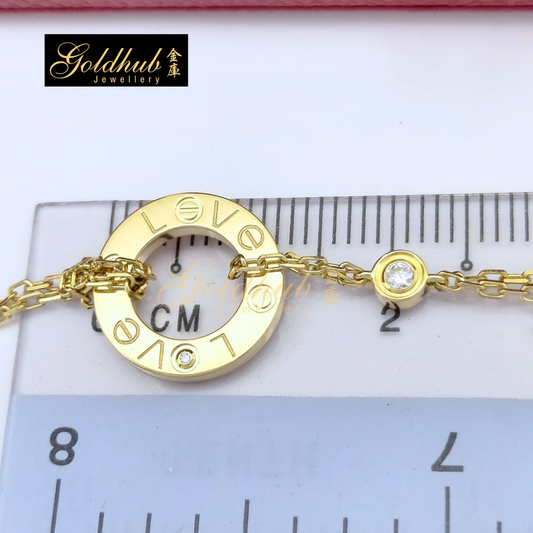 Cartier Love Necklace, 2 Diamonds in Rose Gold