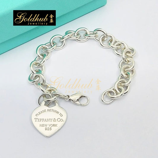 Tiffany Return to Tiffany Heart Tag Charm Bracelet in Sterling Silver, 18cm