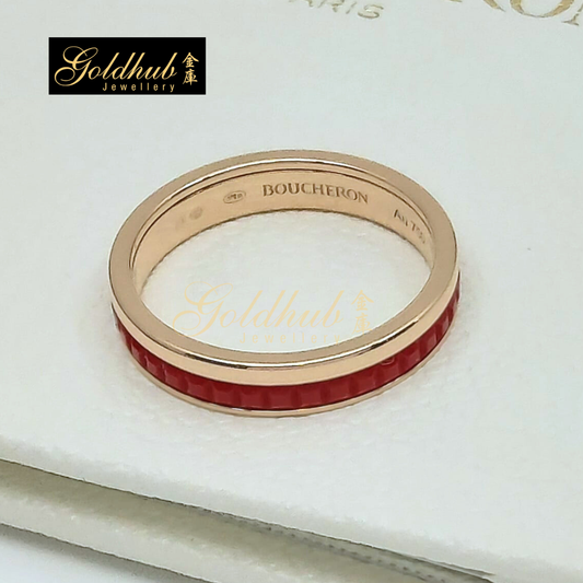 Boucheron Quatre Red Edition Ring in Rose Gold, Size 54