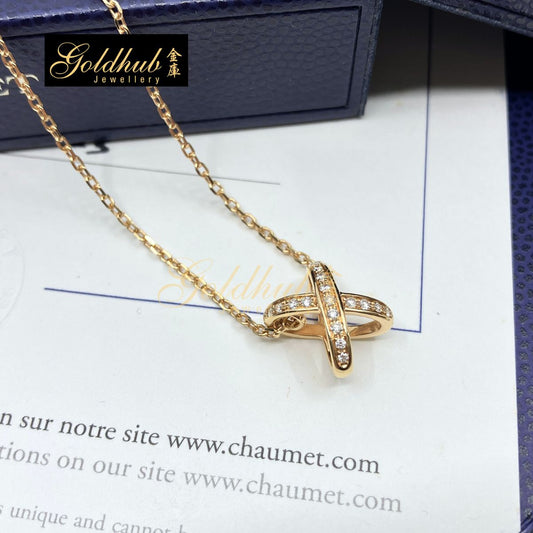 Chaumet Jeux de Liens Pendant, Diamonds in Rose Gold