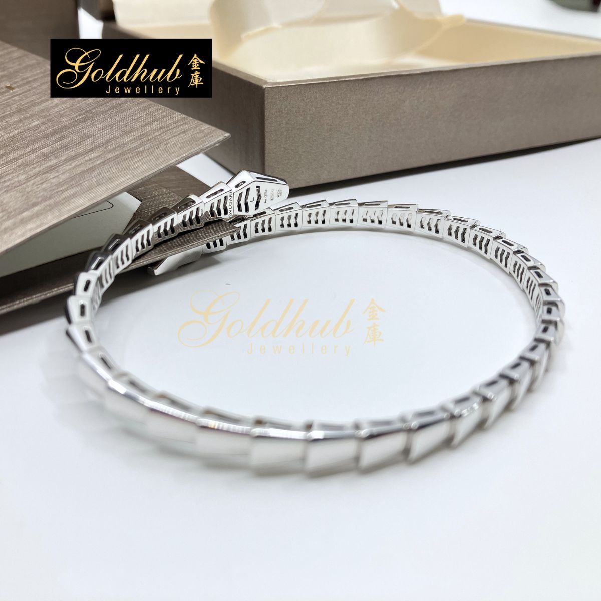 Buglari Serpenti Viper Bracelet in white Gold, Size L
