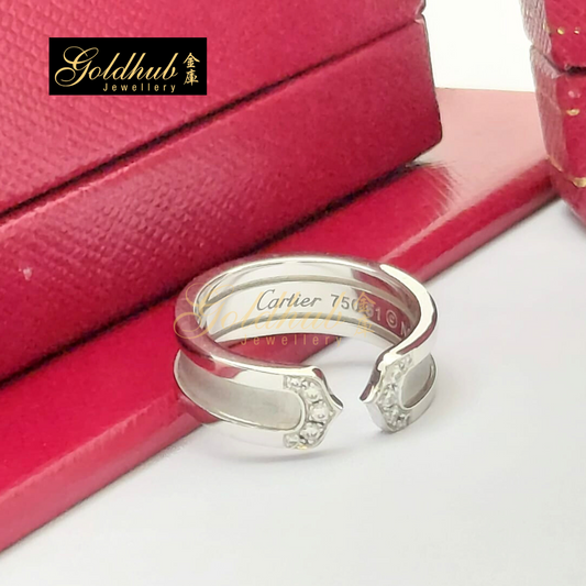 Cartier C De Cartier Diamond Ring in White Gold, Size 51