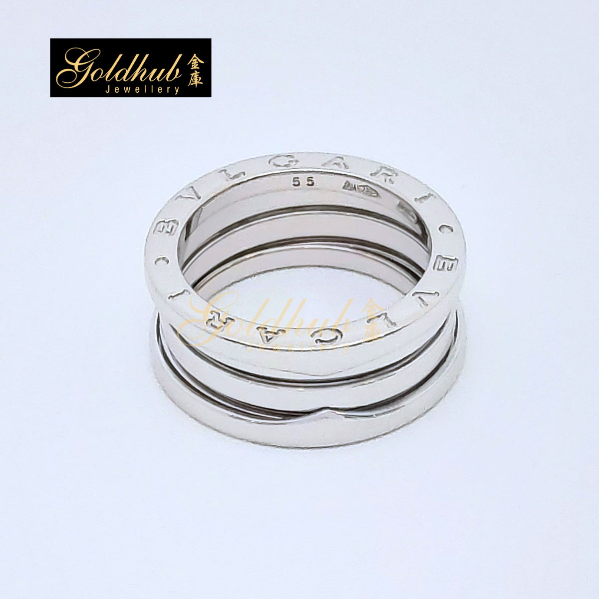 Bulgari B.zero1 3 Band Ring in White Gold, Size 55