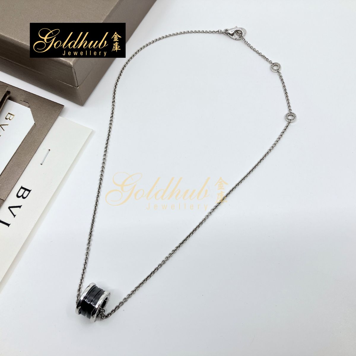 Bulgari Save the Children Necklace, Black Ceramic in Silver