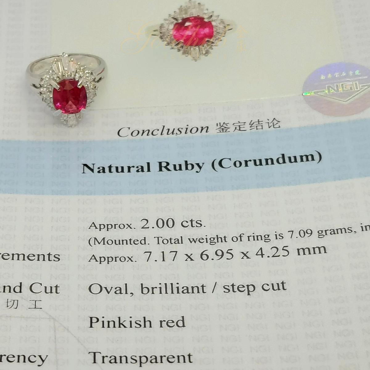 PT900 Pinkish Red Ruby Diamond Ring in Platinum